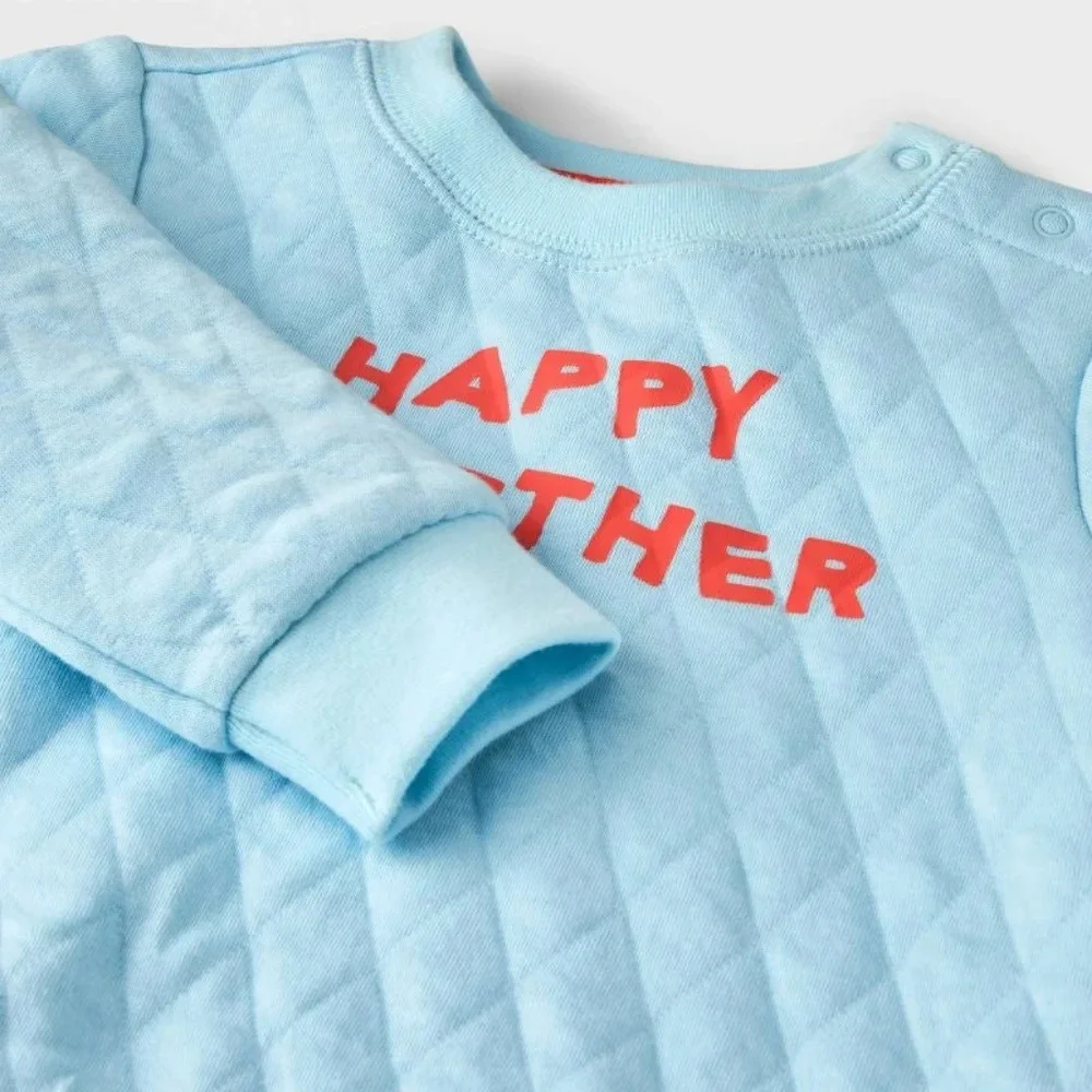 Baby 'Happy Together' Graphic Top & Bottom Set - Cat & Jack™ Blue 3-6‎ 0-3 NEW